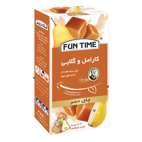 چای دسر گلابی کارامل فان تایم تی بگ 12 عددی