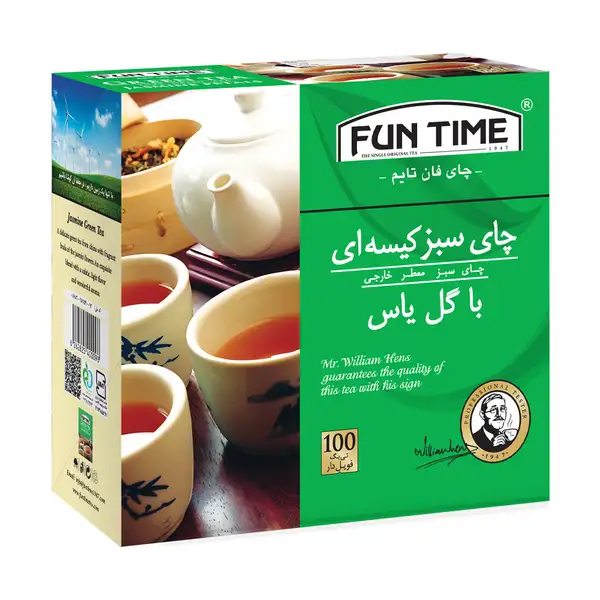 چای سبز با گل یاس فان تایم تی بگ 100 عددی
